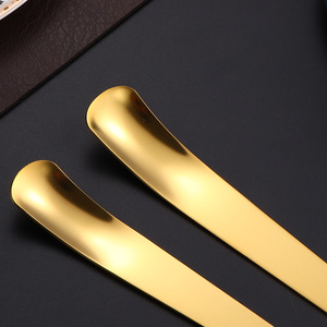 Cuillère à dessert créative à long manche en acier inoxydable 304 de haute qualité, durable, de luxe, écologique, pour mariage, crème glacée et gâteau plat - Product Image 3