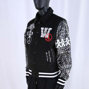 Chaquetas Varsity para Hombre con Cuello Byron y Botones a Presión, Chaqueta Varsity Personalizada con Logotipo, Parches Bordados en Chenilla, Chaqueta de Lana para Invierno - Product Image 3