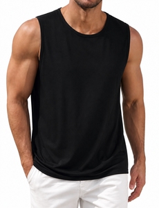 Camiseta Deportiva de Punto para Hombre, 100% Algodón, Estilo Casual, Talla Grande, Color Sólido, Venta al Por Mayor - Product Image 1