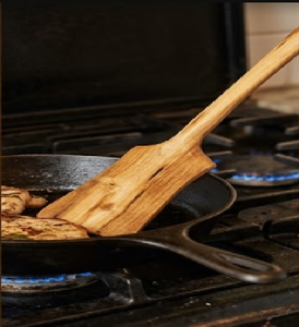 Espátula de Madera Ecológica de Diseño Moderno Hecha a Mano, Utensilio de Cocina con Mango Largo y Plano, Herramienta de Servir de Madera Natural - Product Image 2