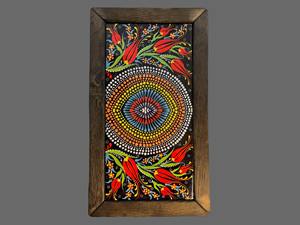 Plateau imprimé en bois et métal style industriel pour décoration loft, plateau de service en gros - Product Image 3