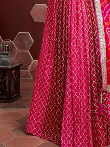 Pink Embroidered Cotton <b>Sequin</b> Lehenga Choli Dupatta Spaghetti Strap Backless <b>Crop</b> <b>Top</b> A-Line Floor-Length Bridesmaid Dress - Product Image 3