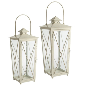 Farol Único de Metal y Vidrio con Acabado Blanco, Faroles de Metal para Velas, Decoración del Hogar para Exteriores, Hechos a Mano y Personalizados - Product Image 6