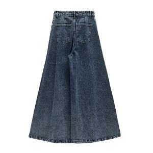 Pantalones Vaqueros de Pierna Ancha y Cintura Alta para Hombre, RELEVO INDUSTRIES, Estilo Casual, Lavado Snow Wash, Algodón, Corte Holgado, Estilo Invernal, Color Sólido, Secado Rápido - Product Image 5