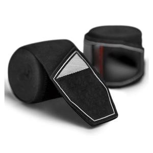 Vendas de Boxeo Elásticas de Algodón Negro Premium con Parche de Logotipo Personalizado para MMA, Kickboxing, Artes Marciales, Soporte de Muñeca para Entrenamiento - Product Image 1