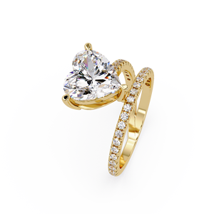 14K Pure Gold Engagement <b>Rings</b> 1CT 2CT 3CT IGI Certified Heart Solitaire Lab Grown Diamond Open wrap Fine Jewelry Bridal <b>Rings</b> - Product Image 2
