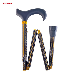 Bastón plegable de 5 secciones de aleación de aluminio para caminar asistido con altura ajustable y capacidad de carga de 110kg Diseño impermeable - Product Image 5