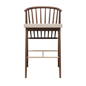 Tabouret de bar en bois massif de qualité supérieure, écologique, durable, résistant à l'eau, avec coussin confortable et repose-pieds pour usage commercial - Product Image 2