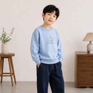 Sudadera Infantil Estilo Callejero Coreano, 70% Algodón, 30% Poliéster, Tejido Anti-Pilling, Cuello Redondo Informal - Product Image 2