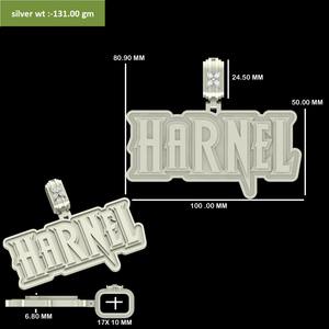 Pendentif Breloque Hip-Hop en Argent 925 Plaqué Rhodium avec Moissanite Ronde Taille Brillant pour Hommes, Idéal pour les Occasions Festives - Product Image 2