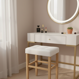 Tabouret de bar moderne en cuir PU sans dossier, tabouret de comptoir rembourré pour cuisine - Product Image 3