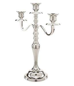 Candélabre en argent à 4 bras, porte-bougie classique en métal haut, centre de table de mariage, porte-bougie décoratif - Product Image 1