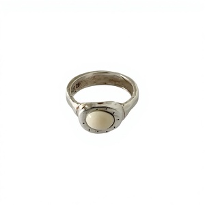 S925 Sterling Silver Korean Niche Design Sense Old Milk Candy <b>Square</b> Ring Korean Style Wind Blogger Master Ring - Product Image 1