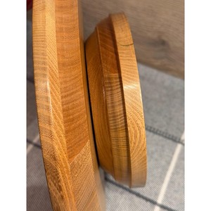 Plateau tournant en bois fait main, design minimaliste, finition polie, en bois massif, pour vaisselle - Product Image 2