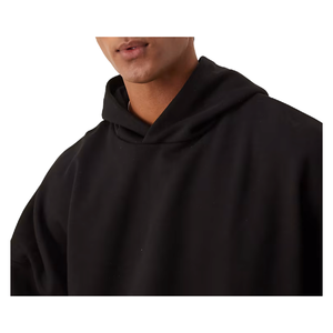 เสื้อฮู้ดดี้พรีเมียมแบบหนาพิเศษ 400gsm ผ้าโพลีเอสเตอร์/คอตตอน สำหรับฤดูหนาว โลโก้ด้านหน้า สีดำ ทรงปกติ เสื้อผ้าผู้ชาย - Product Image 3