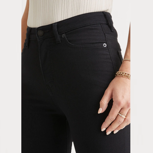 Jeans droits taille mi-haute pour femme, couleur unie, respirants, écologiques, coupe ample, en denim délavé, vente en gros sur mesure - Product Image 5