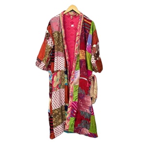 ชุดคลุมกิโมโนลายดอกไม้ทำจากผ้าไหมหลากสีสำหรับผู้หญิงเดรสเมซี่สายเดี่ยวสำหรับฤดูร้อน - Product Image 2