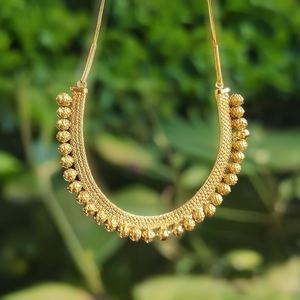Golden Bead Short Necklace Set-Fashion Jewelry - Product Image 2