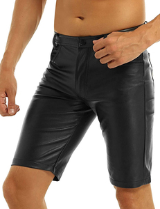 Servicio OEM al por mayor: Pantalones cortos de cuero para hombre, nueva llegada, marca privada, cintura elástica, transpirables, de corte alto, estilo Hip Hop, impermeables. - Product Image 4