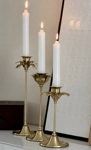 Ensemble de luxe de 3 bougeoirs décoratifs en métal à motif floral pour la décoration de la maison et les centres de table de mariage - Product Image 2