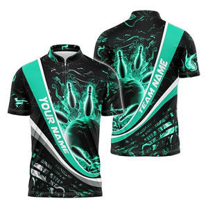 Chemises de bowling personnalisées pour hommes, maillot de bowling sur mesure, polo 3D pour hommes, chemise élégante avec nom personnalisé, logo d'équipe, performance pour hommes - Product Image 3