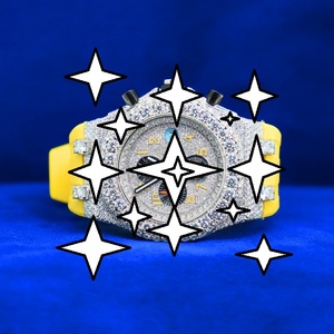 Luxury Men's Stainless Steel <b>Chronograph</b> Watch Round Case Sapphire Crystal Analog Mechanical Yellow Silicone Band - Product Image 1