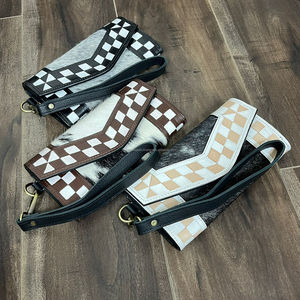 2025กระเป๋าสตางค์หนังลายตารางหมากรุกสำหรับผู้หญิง, สไตล์ใหม่กระเป๋าถือหนังวัวอเนกประสงค์ความจุมาก - Product Image 6