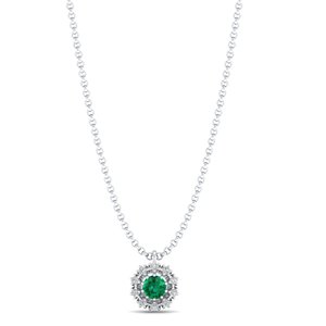 REYES Colliers pendentifs élégants en argent sterling 925 avec moissanite pour femmes, taille brillante, pierre précieuse émeraude de 0,5 carat, bijoux raffinés - Product Image 1