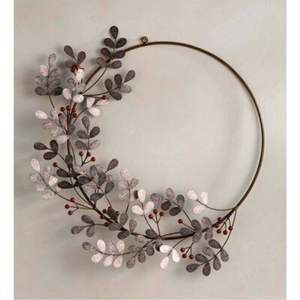 Guirlande murale moderne en métal en forme de feuille d'eucalyptus, décoration suspendue en fer forgé 3D pour ferme, maison, mariage, fête, ornements en gros - Product Image 2