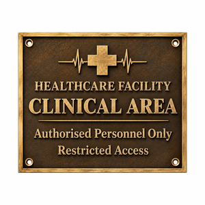Custom Sensor Healthcare Facility Door Plate Brass Number Sign with Modern Elegant <b>Engraved</b> Finish - Product Image 4