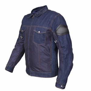 Veste en jean pour homme, style workwear, col rabattu, fermeture éclair, matière en coton respirante, vêtement d'automne - Product Image 2