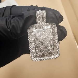 Pendentif personnalisé en diamant de laboratoire Iced Out pour hommes et femmes, bijoux hip-hop rock pour hommes, pendentif personnalisé en argent 925 Iced Out pour cadeau - Product Image 6