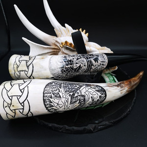 Authentic High Quality Polished Viking <b>Drinking</b> <b>Horn</b> for Mead & party Events Handcrafted Carved <b>Horns</b> at Best Cost from India - Product Image 2