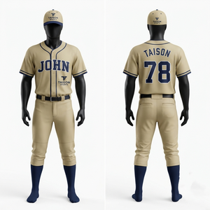 Uniforme de softball haut de gamme en tissu maille polyester respirant 300 grammes, couleur blanc pêche, logo frontal thermocollé, tenue d'équipe personnalisée - Product Image 3