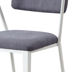 Sedia da Ufficio Imbottita con Schienale Aperto in Grigio e Bianco, Comoda Sedia da Scrivania - Product Image 5
