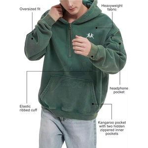 เสื้อฮู้ดซิปครึ่งตัวสุดเท่ พร้อมสัมผัสนุ่มสบายและโครงสร้างระบายอากาศได้ดี เสื้อฮู้ดซิปครึ่งตัวคุณภาพสูง - Product Image 5