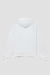 Sweat-shirt à capuche blanc pour homme, coupe classique, 100 % coton French Terry, anti-plis, décontracté, pour l'hiver, avec poches, manches classiques - Product Image 4