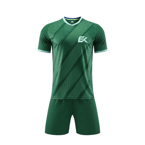 Conjunto de Camiseta de Fútbol Sublimada con Diseño Geométrico Verde para Hombre, Manga Corta, Absorbe la Humedad, Ajuste Atlético, Uniforme de Fútbol - Product Image 2