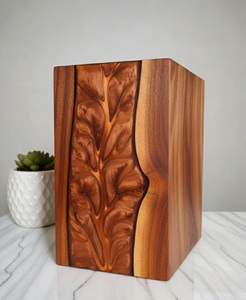 Handmade Rosewood Cremation Urn Modern Wood <b>Memorial</b> <b>Keepsake</b> Handmade Modern Rosewood Cremation Urn - Product Image 6