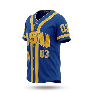 Camiseta de Béisbol Sublimada para Jóvenes, con Botones al Frente, de Poliéster, Transpirable, Uniforme para Prácticas y Juegos de Equipo - Product Image 4