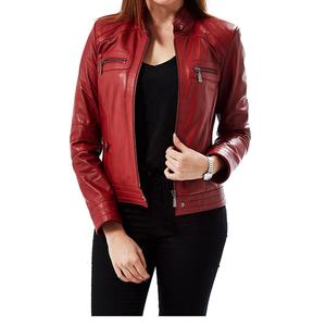 Nuevas llegadas de chaquetas de cuero genuino para mujer, de alta calidad, impermeables, para invierno, servicio OEM. - Product Image 3