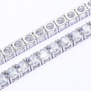 Silver Plated Synthetic Lab Grown Diamond IGI Certified Luxury Tennis Bracelet Unisex Wedding <b>Gift</b> Hip Hop Bling - Product Image 5