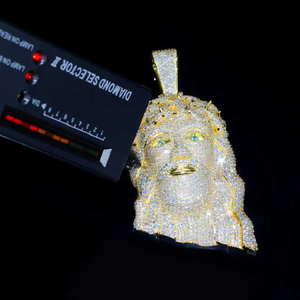 Colgante de Lujo con Diseño 3D de Cristo Jesús, Chapado en Rodio, Estilo Hip Hop, Plata de Ley 925, Moissanita de Corte Brillante con Engaste de Garra - Product Image 2