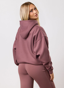 Sweat à capuche unisexe surdimensionné de haute qualité en coton 100% avec logo personnalisé, streetwear uni, blanc, pour femmes - Product Image 2