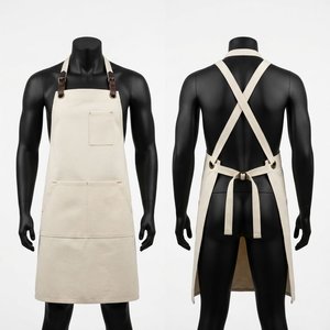 barber <b>Apron</b> Canvas Adjustable Cross Back Straps Classic Style With Pockets For Cooking Work Suit Double Pockets Custom - Product Image 1