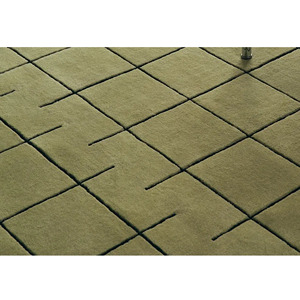 Alfombra de Lana Hecha a Mano con Diseño Geométrico Verde, Alfombra Personalizada, Proveedor de Alfombras, Muestra Disponible - Product Image 5