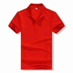 Polo à manches courtes rouge pour homme, coupe classique, décontracté, tricoté, couleur unie, t-shirt uni teint - Product Image 1