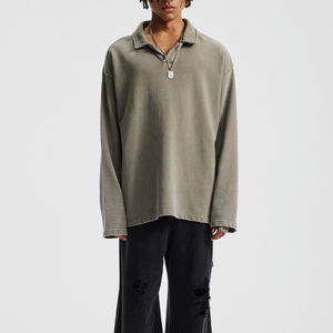 Camiseta Polo de Manga Larga Personalizada de Alta Calidad, Color Sólido, Diseño en Blanco, de Algodón y Poliéster, Formal, Casual, Deportiva, para Hombre - Product Image 4