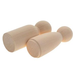 Poupées en bois de pin non finies, corps de poupées sculptés en bois naturel, forme irrégulière polie, autoportantes, pour peinture DIY et artisanat à domicile - Product Image 5