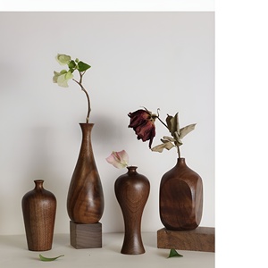 Vase en bois à prix abordable, décoratif et artistique, style nordique, pour table, idéal pour salon, cadeau de pendaison de crémaillère - Product Image 6
